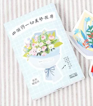 Pretty flower paper postcard(1pack)