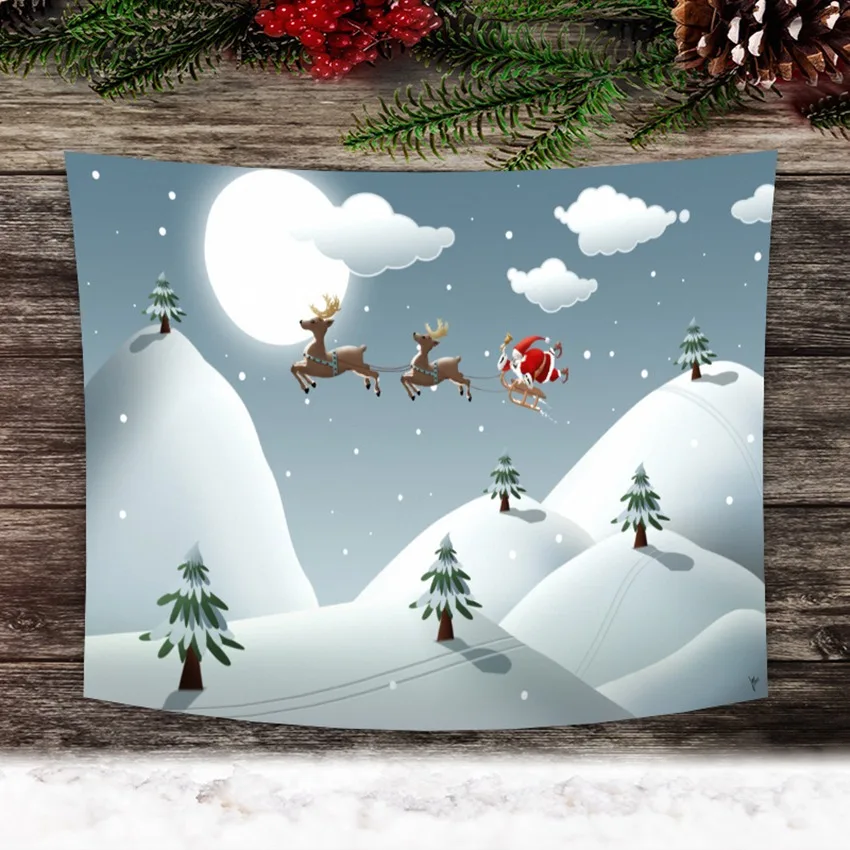 

Рождественская деревянная зернистая стена, украшение для дома, искусство, фотография, хиппи, настенный гобелен для спальни