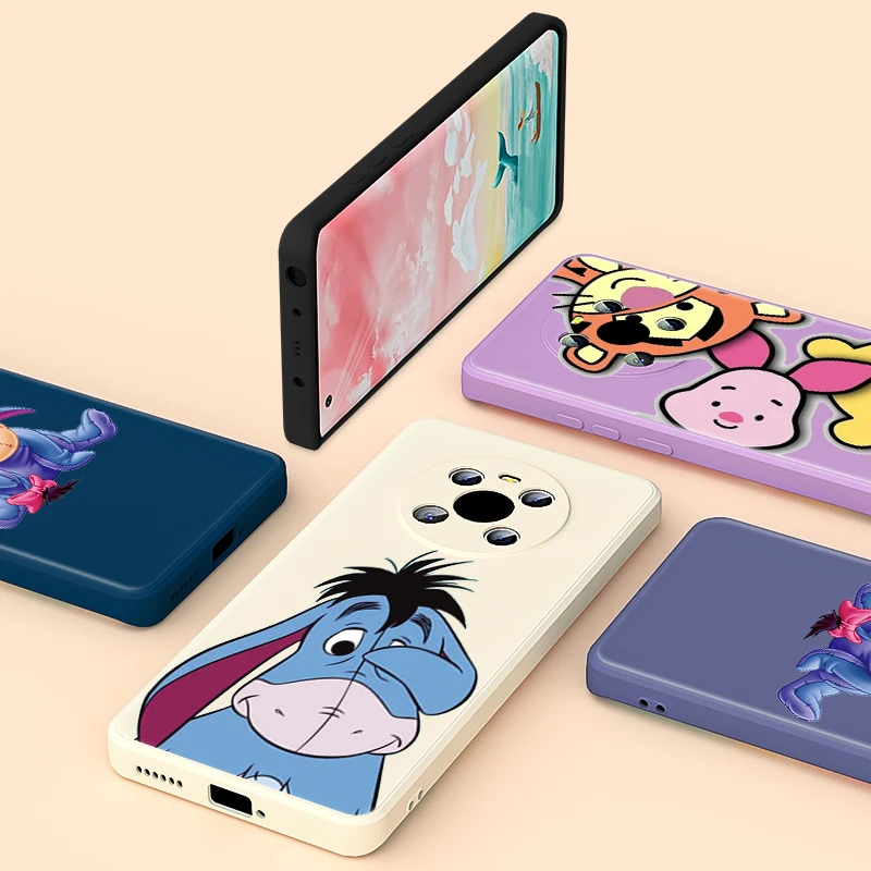 

Liquid Silicone Soft TPU Cover Cute Eeyore Animation Shockproof Shell For Huawei Mate 40 40E 30 30E Pro 20 Lite Phone Case
