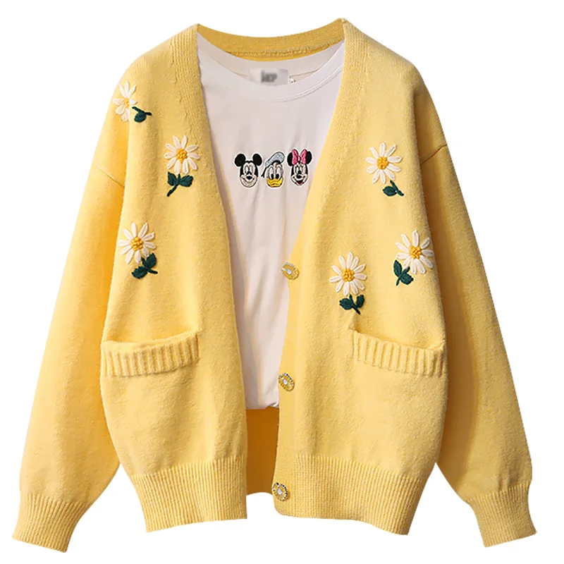 

Early autumn sweater cardigan women outside the new 2020 loose embroidered lazy sweater coat autumn wind coat