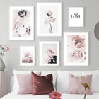 Настенная картина с изображением свежих розовых растений
