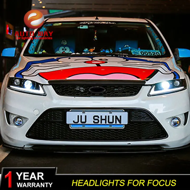 Автомобильный Стайлинг чехол для Ford Focus фары 2009 2013 биксеноновые линза DRL