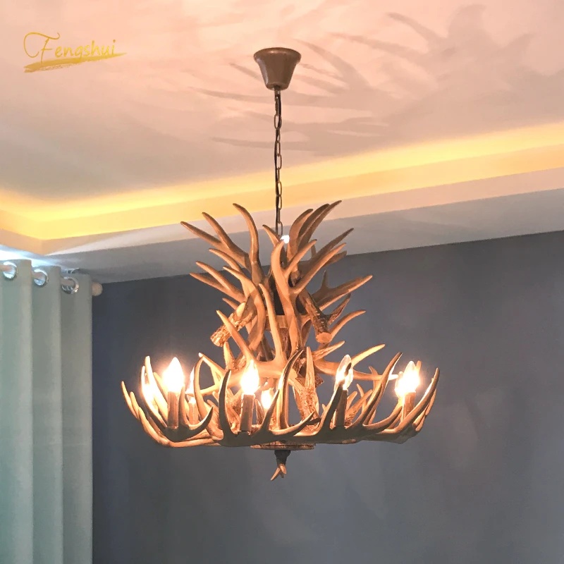 

Nordic LED Chandelier E14 Pendant Lamp Lighting Hanglamp Industrial Buck Deer Horn Antler Bedroom Living Room Kitchen Fixtures