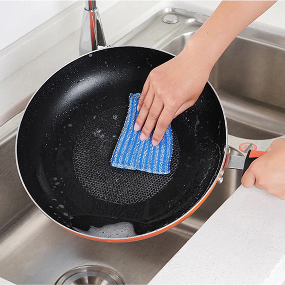 4pcs Scrub King Cleaning Rag Sponge Dish Towel Non-Stick Oil Scouring Pad Kitchen Washing Cloth Brush Bowl | Дом и сад