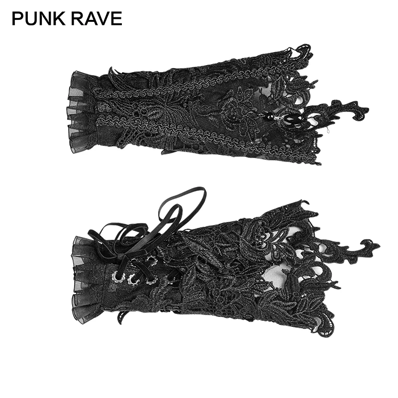 Панк рейв Готический позиционирующий узор перчатки и чехлы для ног кружева