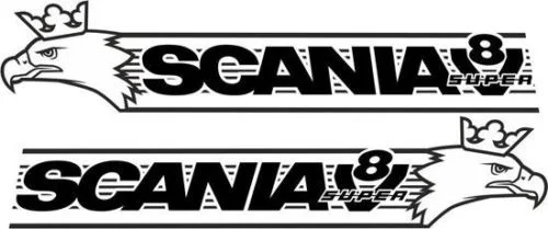 

2 шт., наклейки на крышу Scania griffin V8