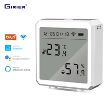 Tuya Wifi Smart Temperature and Humidity Sensor with LCD Screen Digital Display Wireless Thermometer Work with Alexa Google Home