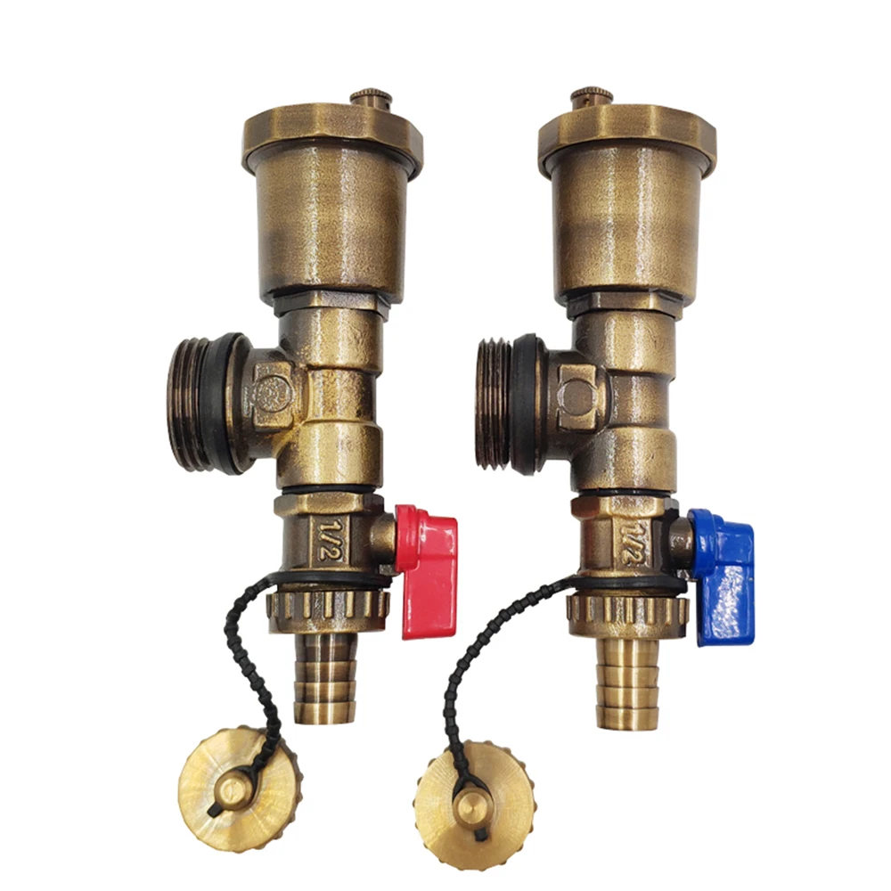 Distributor Vent Valve Automatic All Copper Geothermal Sub-collector Three Tail Piece 1 Inch Water Release Valve