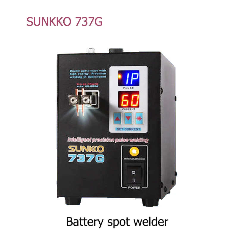 SUNKKO 737G Spot welder 1.5kw LED Dual Digital Display pulse Precision Spot Welding of Fixed Push Welding Joint for 18650