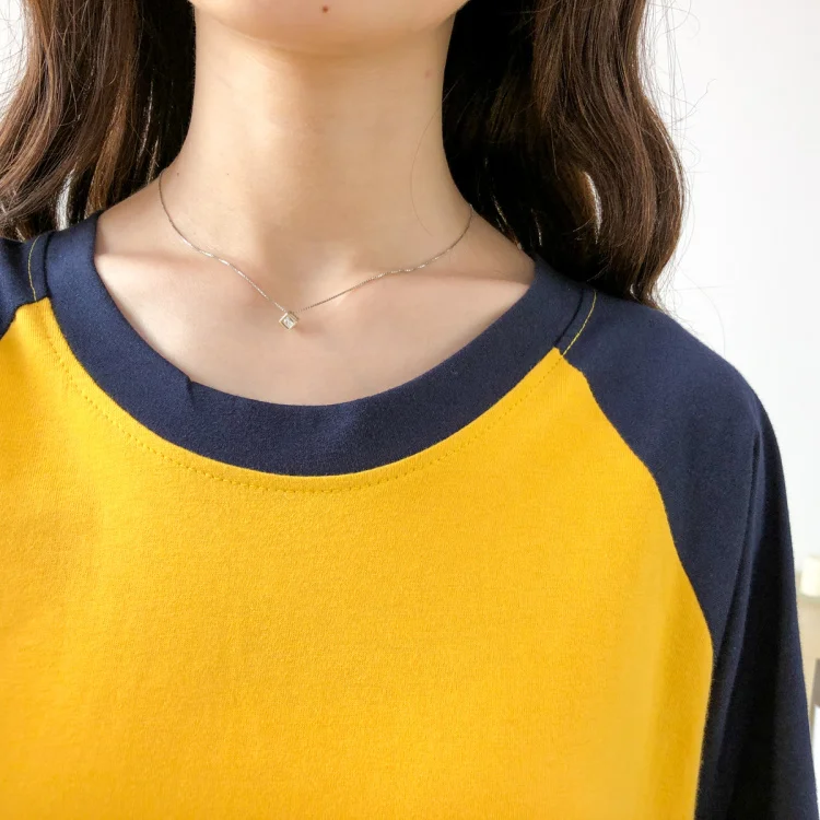 Футболка для грудного вскармливания контрастных цветов оранжевая синяя