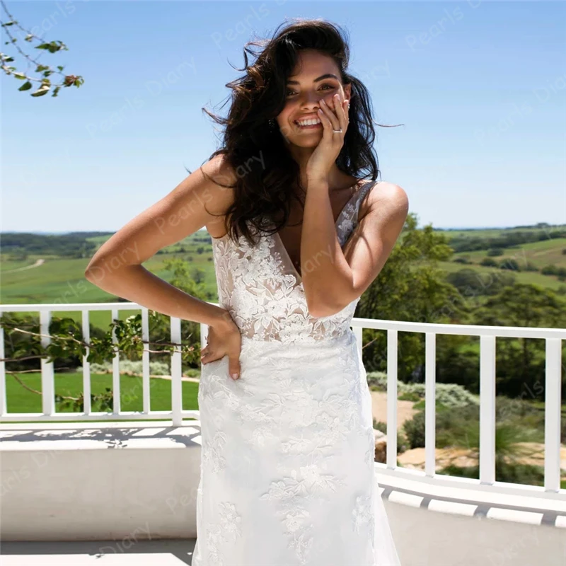 Скромная Иллюзия Топ Свадебные платья невесты платье без рукавов с v образным
