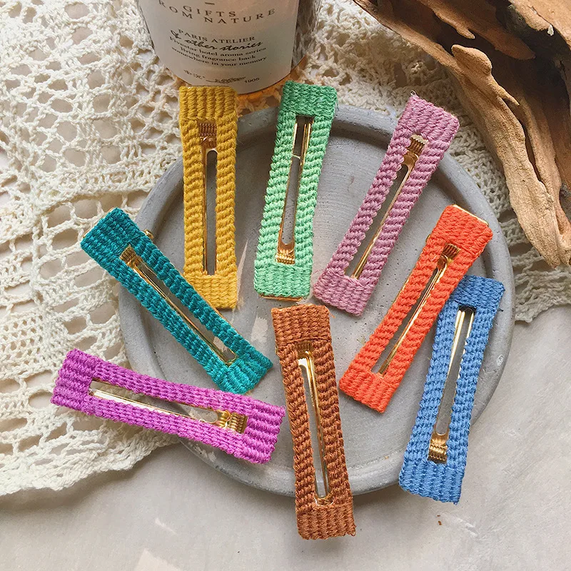 

Бесплатная доставка, Модные Цветные вязанные большие полые женские заколки, заколки для девочек, заколки для волос, женские боковые заколки...