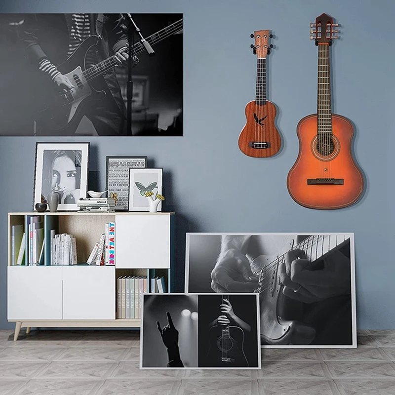 2 Pack Guitar Wall Mount Hanger With Screws Stainless Steel Stand Hook For Acoustic Electric | Спорт и развлечения