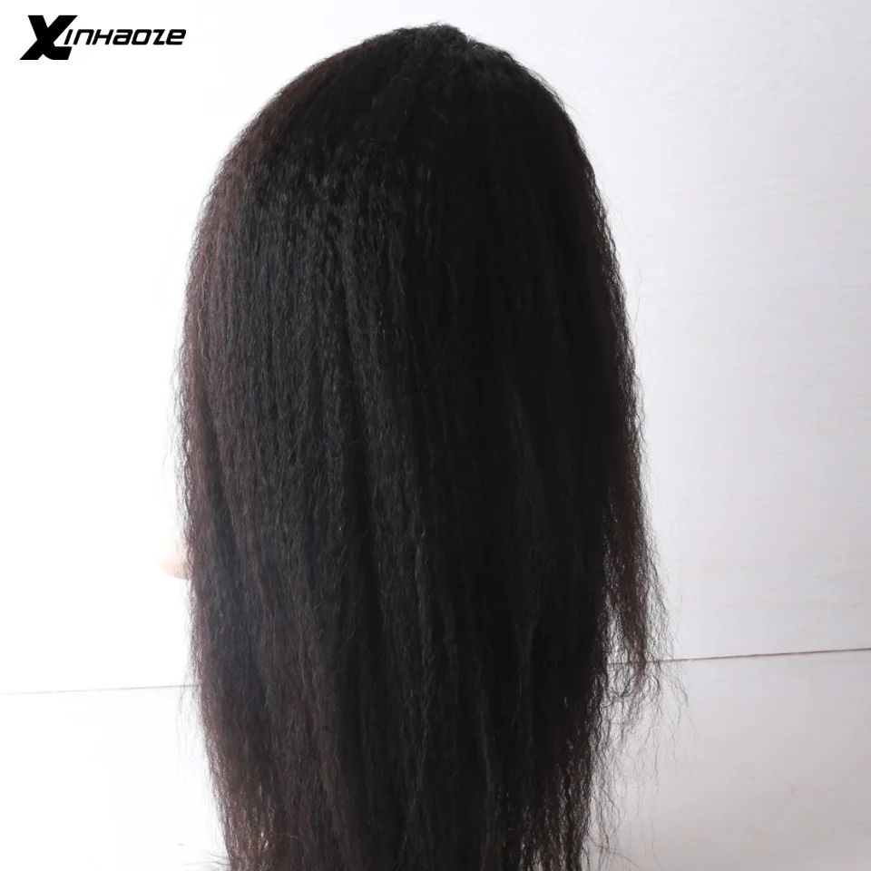 Xinhaoze кудрявый прямой парик Glueless бразильские кружевные передние человеческие