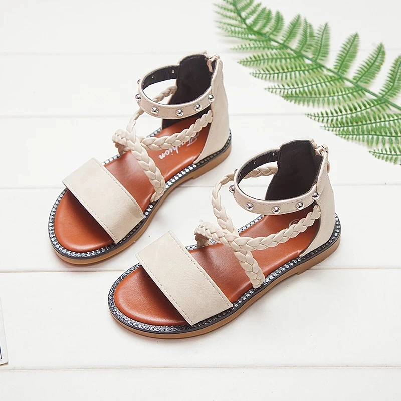 Classic Leather Girls Shoes kids Summer Baby Girls Sandals Shoes Skidproof Toddlers Infant Children Kids Shoes Beige Summer Sa enlarge