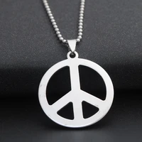 10 stainless steel hollow anti war logo necklace geometric round peace sign gd peace symbol titanium steel necklace jewelry