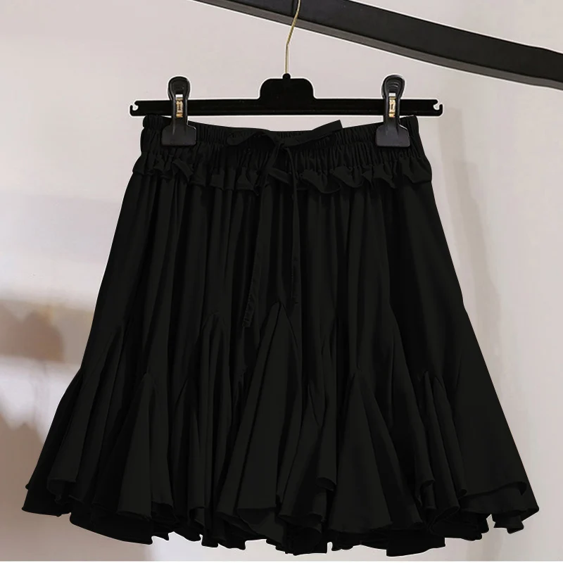Женская шифоновая плиссированная мини юбка пачка с высокой талией бальное