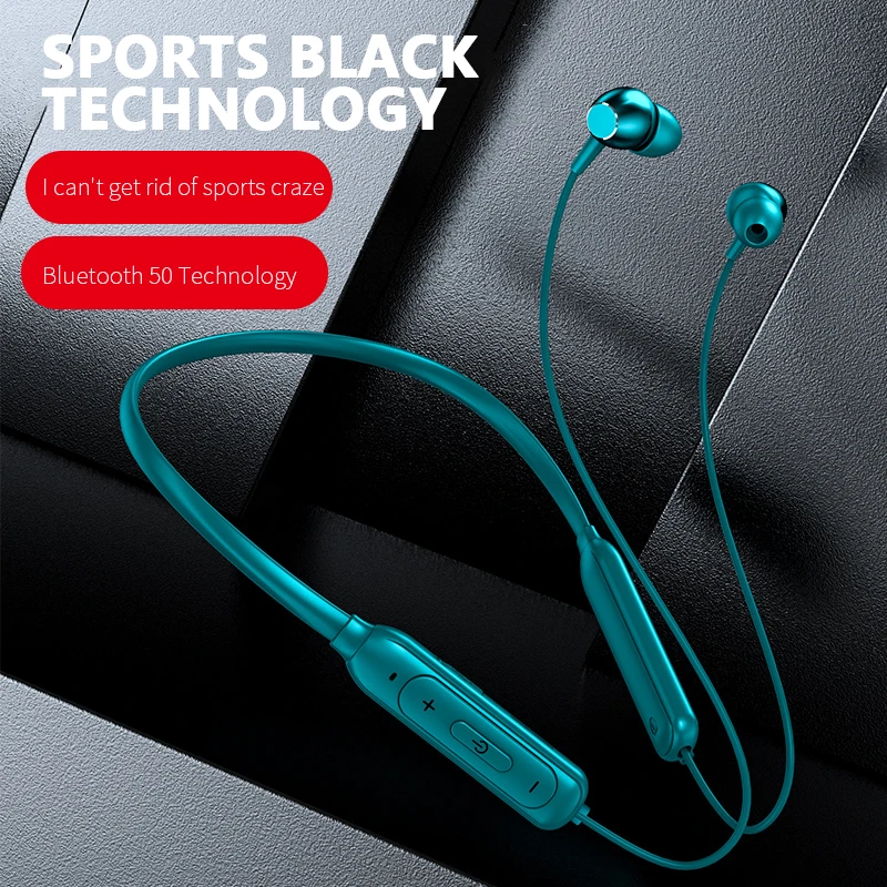 

M61 Bluetooth-совместимые 5.1 Беспроводные спортивные наушники; Стерео сабвуфер; Подвесные металлические магнитные наушники