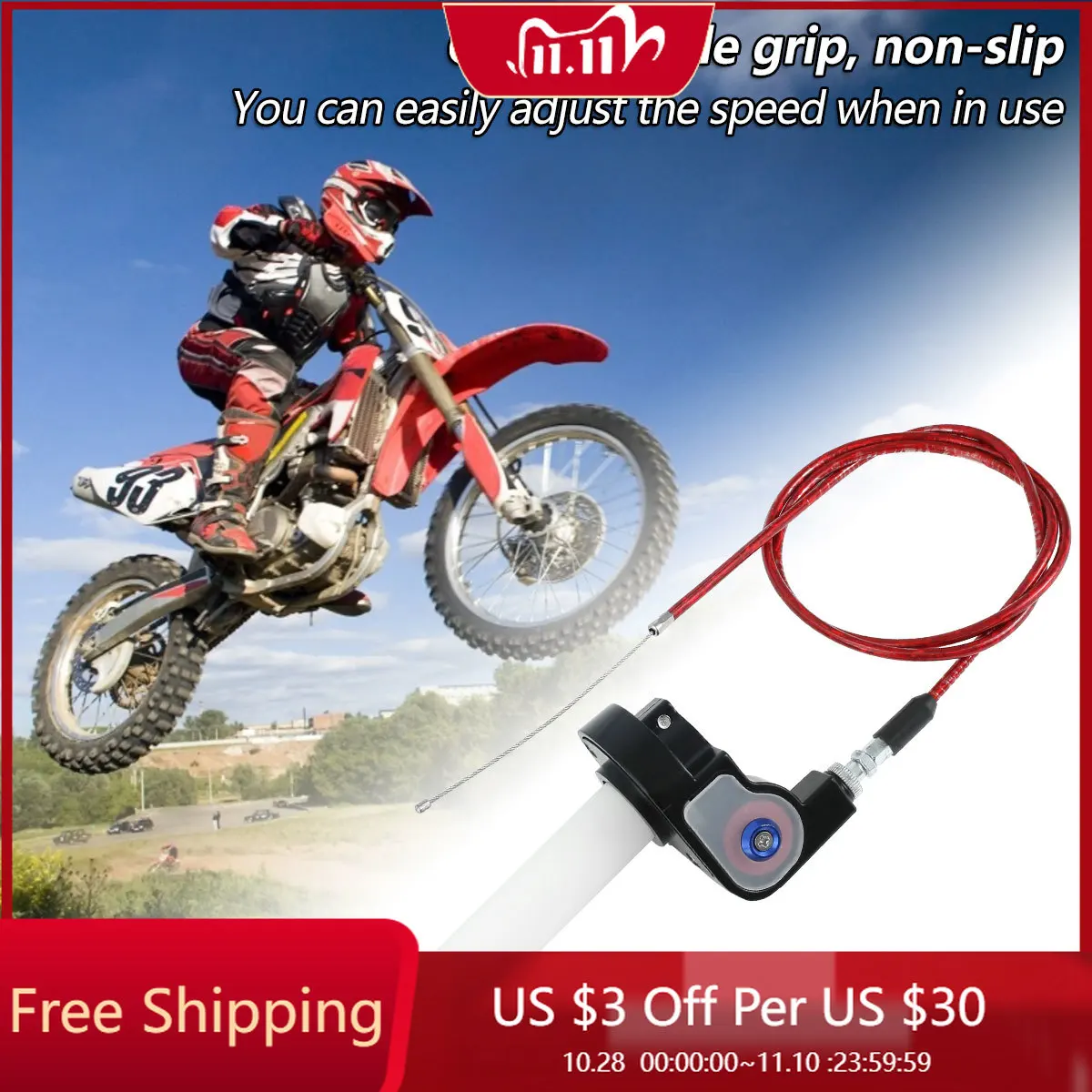 

Motorcycle Throttle Grip Twist Throttle Handlebar Cable Set Grips Quick Turn Cable Kit Off-road Vehicles Mountain Motorcycles