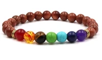 8mm yh3 mulitcolor rainbow elastic lava natural stone beads agate onyx bracelet buddha sandstone lapis lazuli jewelry