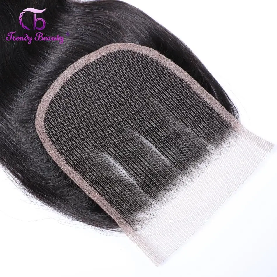 Модные Красивые перуанские Волнистые 4 пряди кружевной застежкой 5x5 дюймов