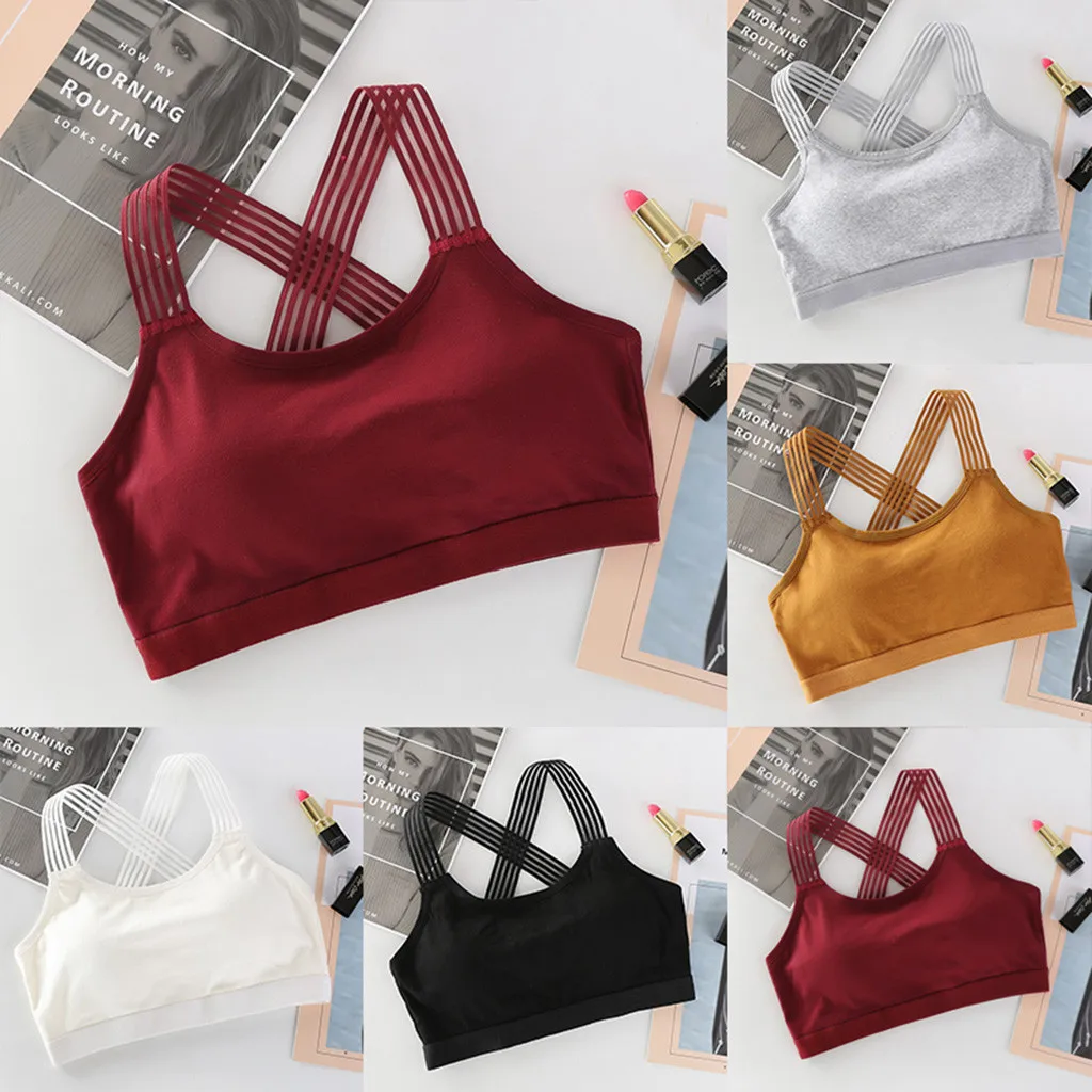 Женский укороченный топ сексуальный бюстгальтер без стальных колец спортивный