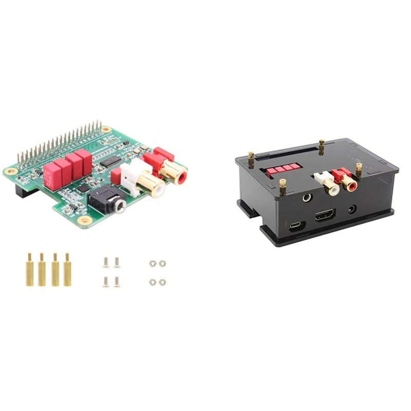

Suitable for Raspberry Pi HIFI DAC Audio Expansion Board PCM5122 Chip Compatible with 3B+/3B with Shell