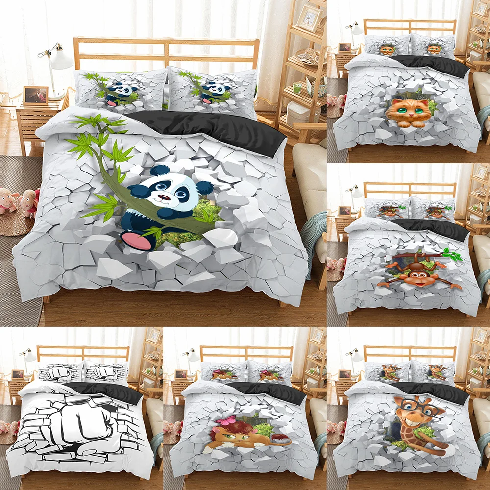 

Homesky 3D Cute Animal Bedding Set Panda Bed Duvet Cover Kids Bed Queen King Comforter Bedding Sets
