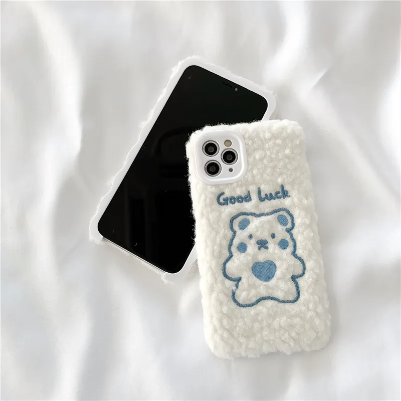 

Autumn and Winter Plush Puppy for Apple 11Promax Phone Case Iphonexs/XR Lamb Wool 8Plus Female iphone 11 pro max cases for girls