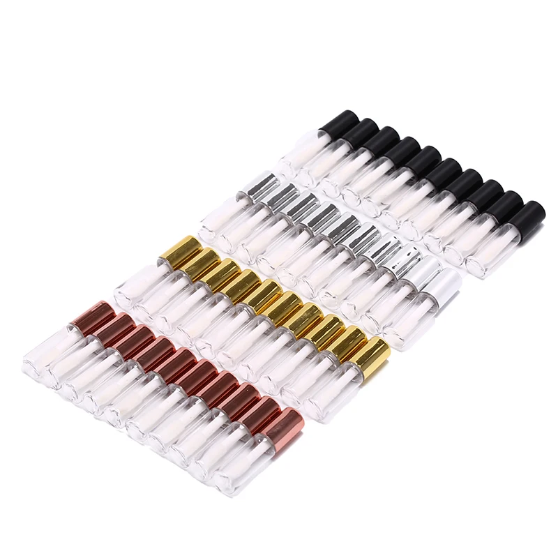10pcs/lot 1.2ML Mini Empty PE Lip Gloss Tubes Plastic Balm Tube Lipstick Sample Cosmetic Container With Gold Cap |