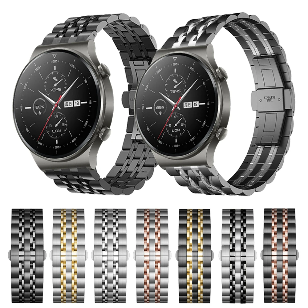 Ремешок с пряжкой-бабочкой из нержавеющей стали для Huawei Watch GT 2 Pro браслет часов 2e