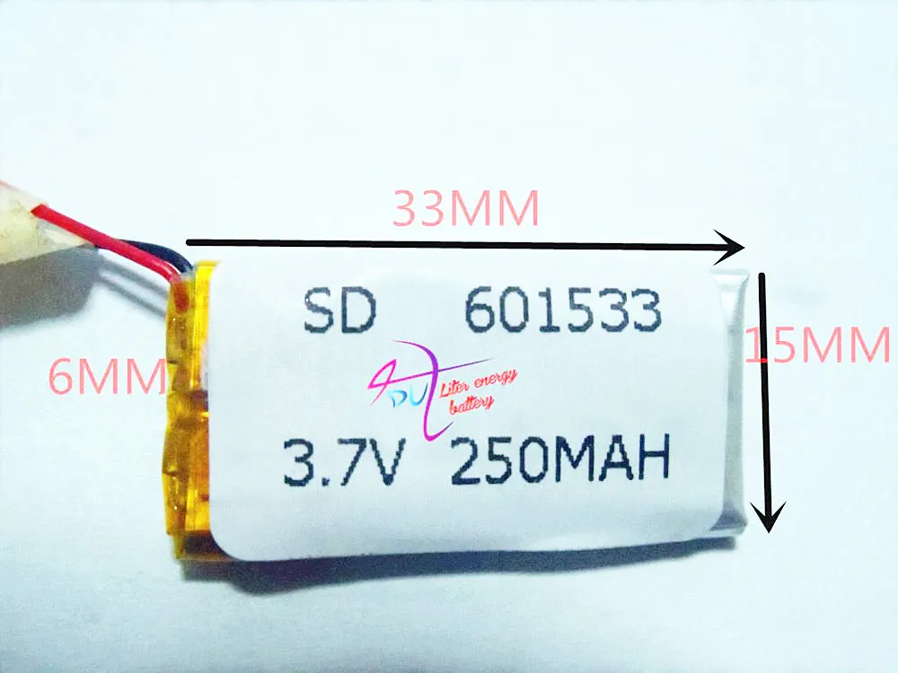 Лучшая батарея бренда 3 7 V литиевая 601533 601530 250MAH MP4 MP5 диктофон маленькие игрушки GPS