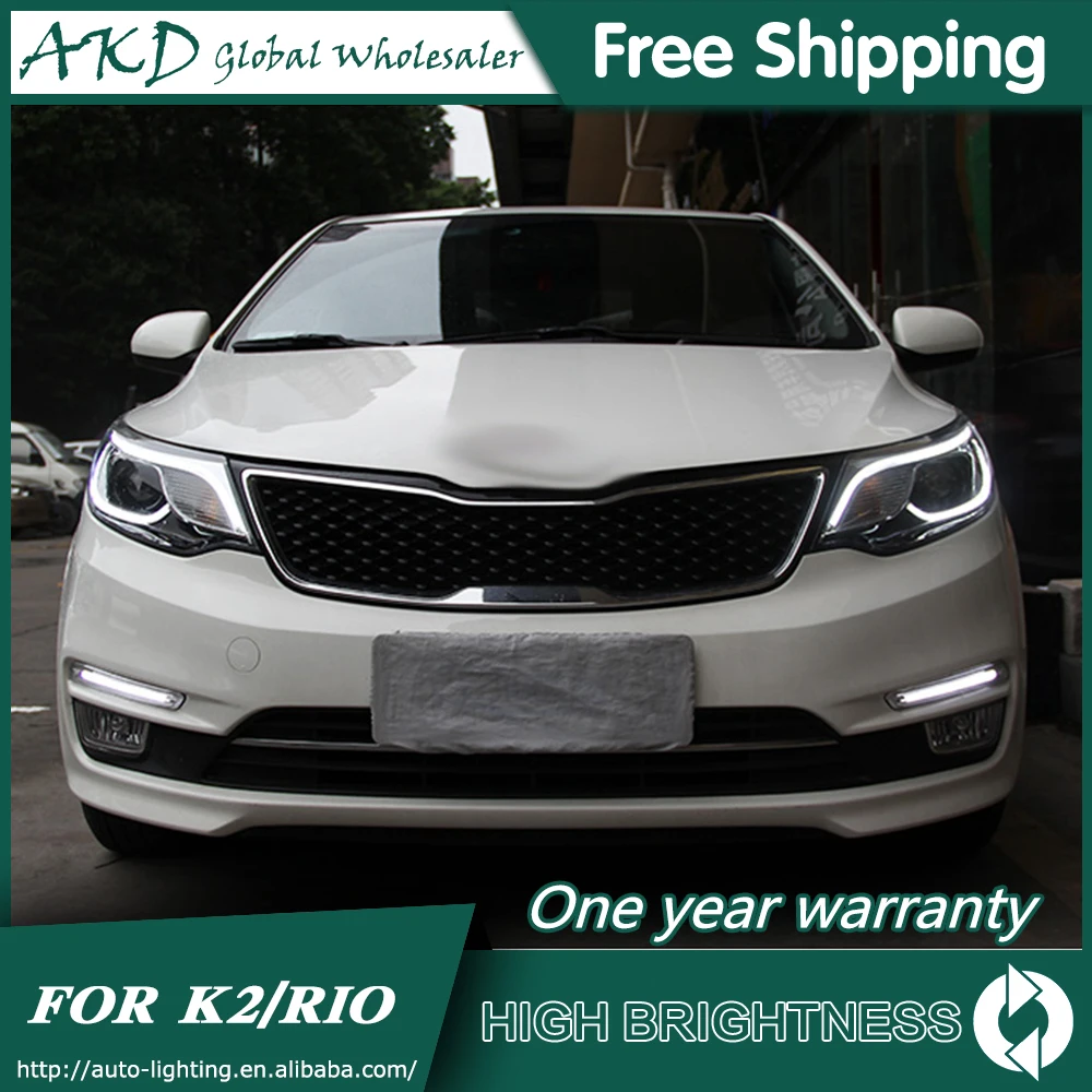 Автомобильная фара AKD для Kia K2 новинка 2015 2017 светодиодный фонарь Rio ДХО
