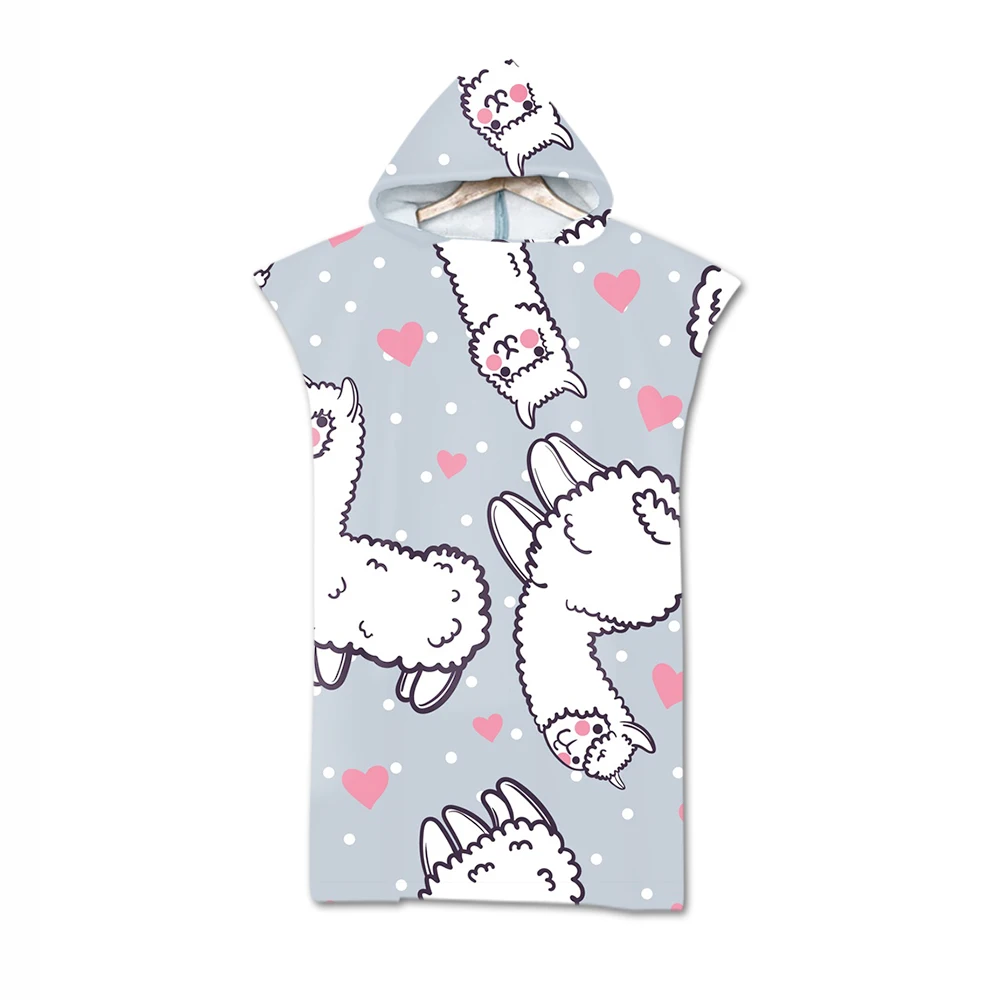 Цифровая печать Альпака халат для ванной Полотенца открытый Пижама комбинезон