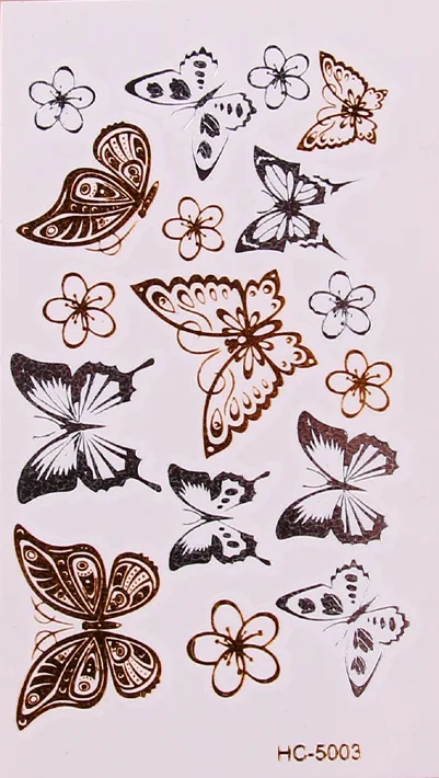 12 стилей бабочки Крылья татуировки стикер s штамповки девушки временные