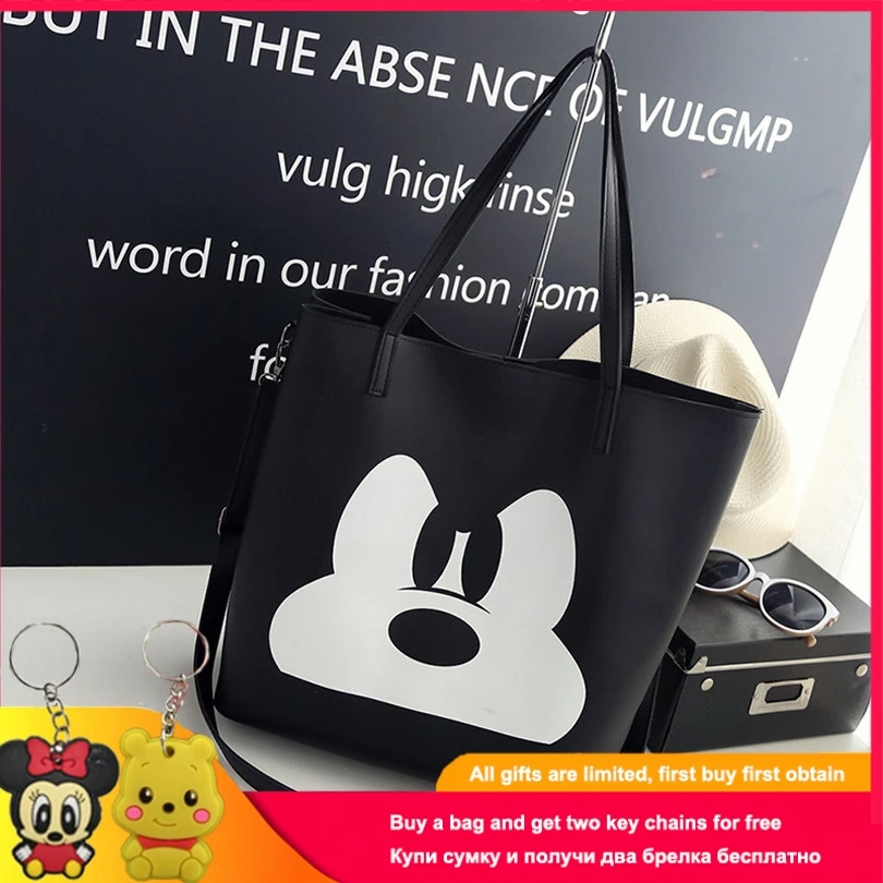 Женская сумка тоут из искусственной кожи Disney женская на плечо с мультяшным
