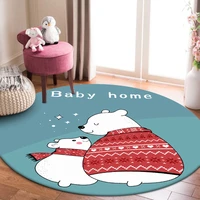 fashion cartoon cute polar bear round living room bedroom hanging basket chair anti skid mat carpet customizationcustom size