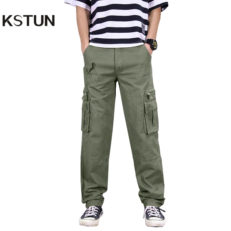 Брюки-карго мужские с несколькими карманами мешковатые Хлопковые Штаны на