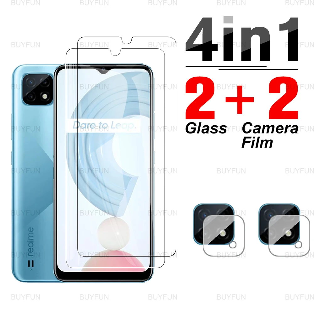 

Закаленное стекло 4 в 1 для Realme C21 6,5 '', защита экрана от царапин для oppo reamle realmi c11 c20 c12 c25, пленка для камеры