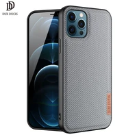 for iphone 11 pro case dux ducis fino series woven fabric back case protecting case support wireless charging supper