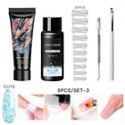 Набор для наращивания акриловых ногтей MEET ACROSS гель для ногтей с блестками, прозрачный строительный Гель-лак, быстрое наращивание УФ-излучения