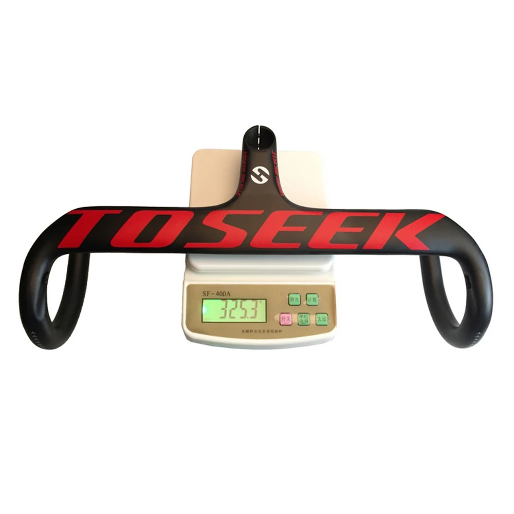 Цена Интегрированный руль из углеродного волокна TOSEEK со стержнем, изогнутый руль для дорожного велосипеда, велосипедный руль UD, матовый/блестящ...