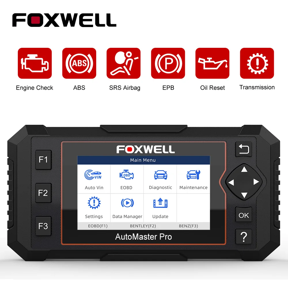 

Foxwell NT614 Elite OBD2 Scanner Code Reader Engine Airbag Transmission ABS System EPB Oil Reset OBDII Diagnostic Auto Tools