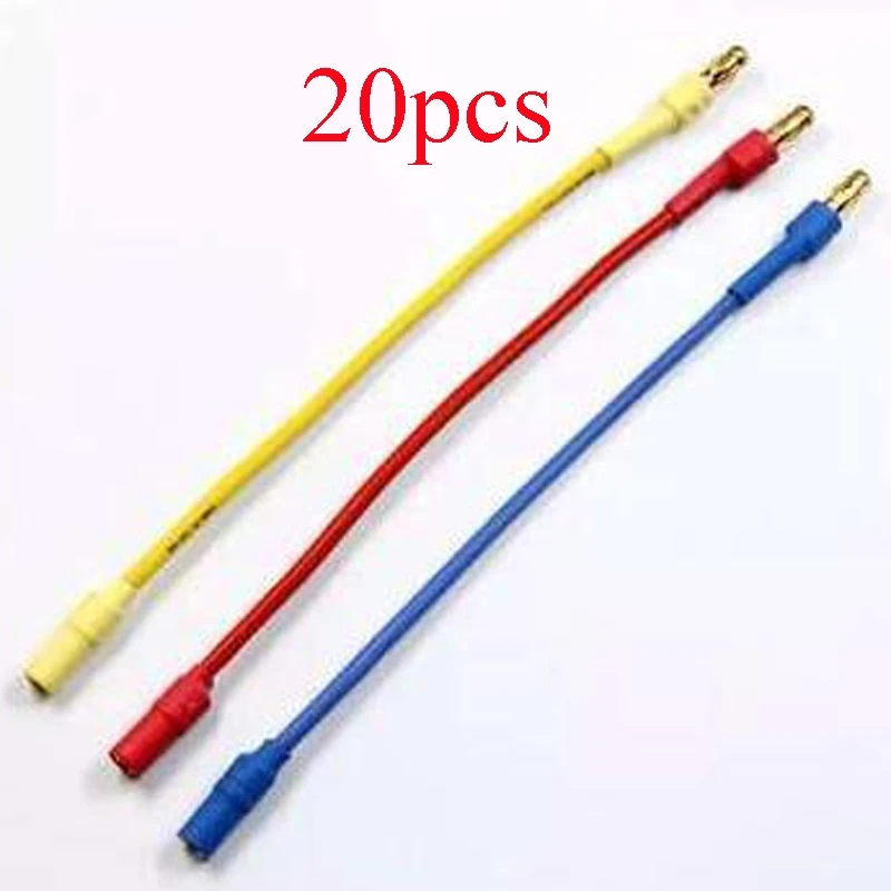 

20pcs Length 30mm 16AWG Silicone Wire Extension Cord Connection Banana Plug ESC Connected Line for RC Model Airplane Parts