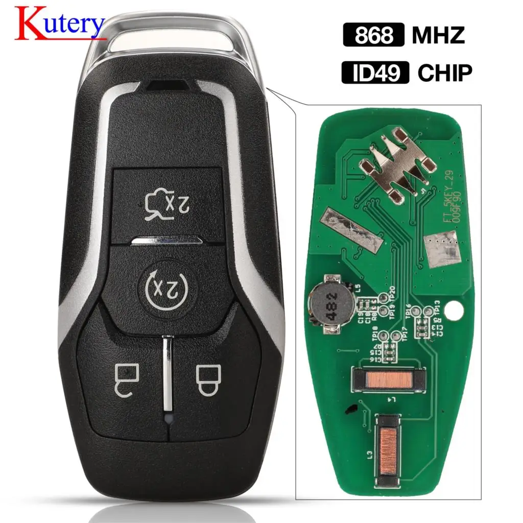 Kutery ID49 868 МГц умный бесконтактный ключ для Ford Mondeo Mustang Fusion F 250 350 450 550 2017 M3N