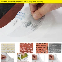 100pcs a lot mixed size iron lables babychild number size washable clothes size label garment heat transfer gold size tags