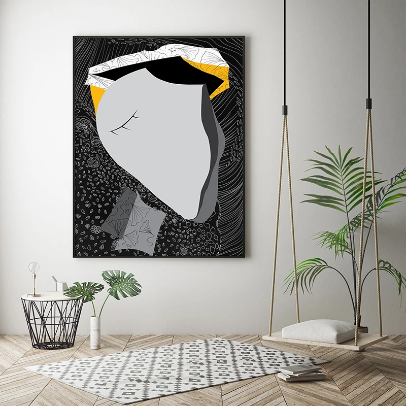 Абстрактный принт слона современный коллаж современное лицо Portret