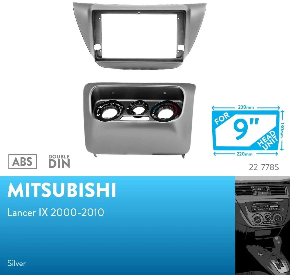 9 inch Car Fascia Radio Panel for MITSUBISHI Lancer 2000-2010 Dash Kit Install Facia Console Bezel Adapter 9inch Plate Cover |