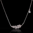 Натуральный драгоценный камень циркон ожерелье кулон твердого S925 серебряное ожерелье перо Форма ювелирные изделия Bizuteria серебро 925 ювелирные изделия Joyas