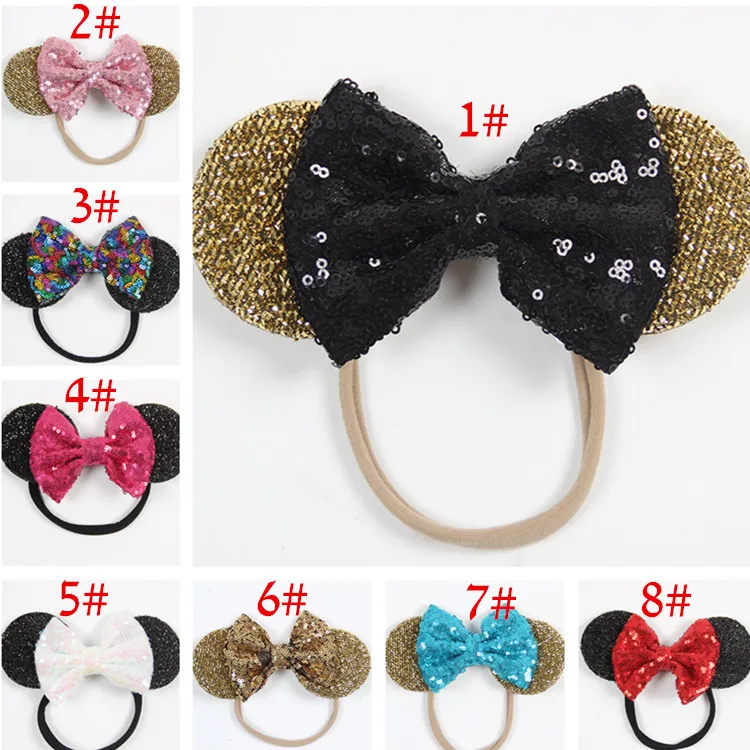 Детский ободок с блестками и ушками Микки детский повязка для волос Минни
